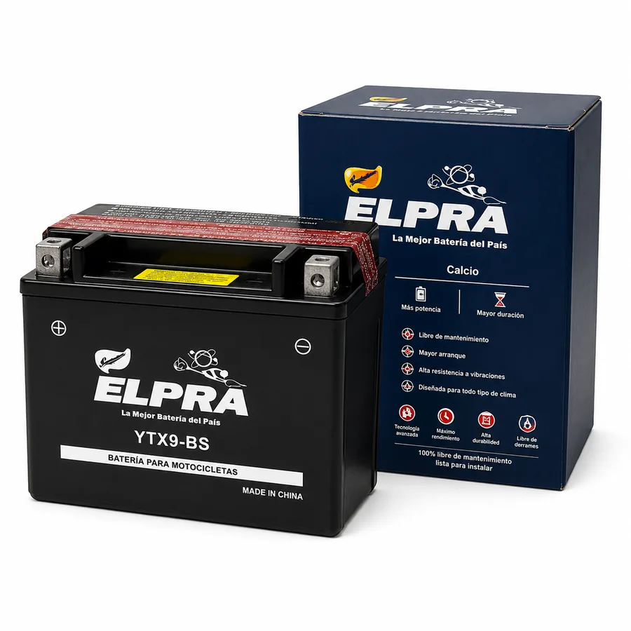 Batería para moto Elpra YTX9-BS 12V 8Ah
